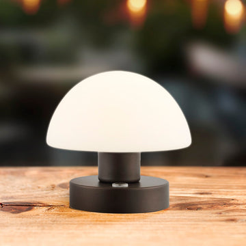 Zoe 5.75" Bohemian Farmhouse Iron Rechargeable Integrated LED Table Lamp - JONATHAN Y